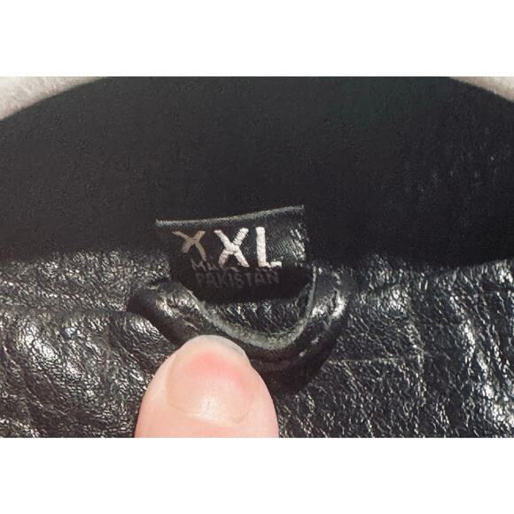 Men's Vintage Oakwood Classic Genuine Black Leather Heavy Jacket Size XXL - Picture 10 of 10